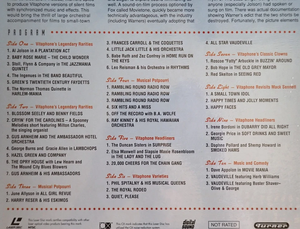 New/Sealed CAVALCADE of VITAPHONE SHORTS Vol 2 LASERDISC 5-Disc BOX SET ref:e - Image 4 of 4