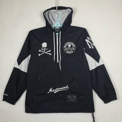 Mastermind World Mitchell & Ness Large Windbreaker Jacket 2023 Collab Black New image 2