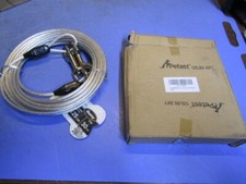1 Petest 30ft Reflective Black/Silver Tie-Out Cable Heavy Dogs Up to 125 Pound