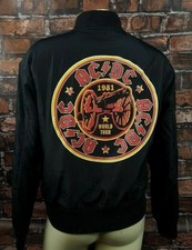 Ac/dc Rock Band Bomber Concert Jacket Women Size Small Rockabilly Black