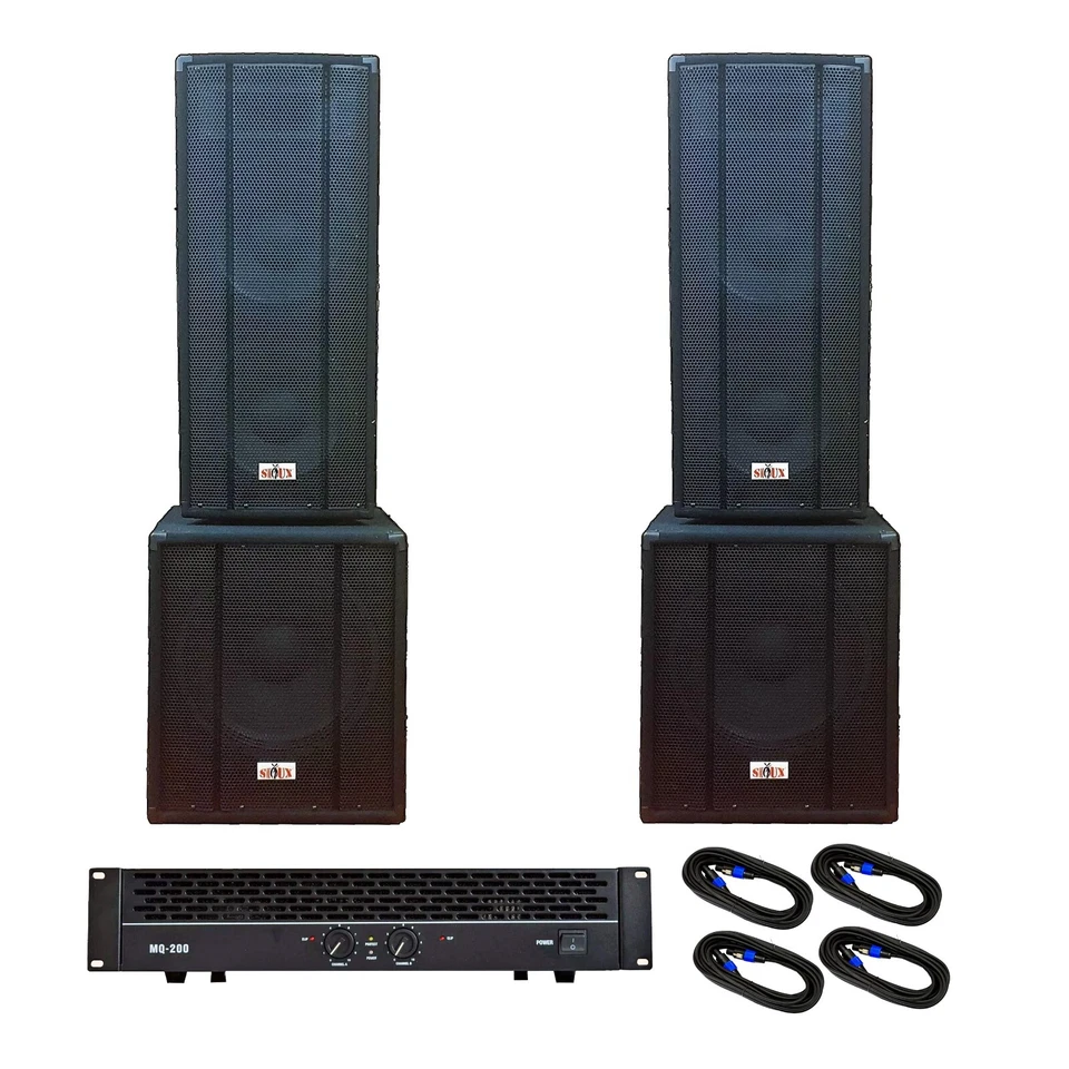 PA SET KOMPLETTANLAGE 6400 WATT 2x VERSTÄRKER KABEL MISCHPULT light-bar dj set - Bild 2 von 4