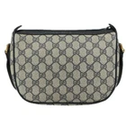 Sac bandoulière GUCCI GG Supreme PVC cuir marine or authentique 108103