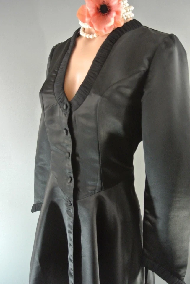 Chaqueta Negra Nataya S Victoriana Steampunk Formal De Colección Inspirada Satén Sólida  Foto 4 de 4