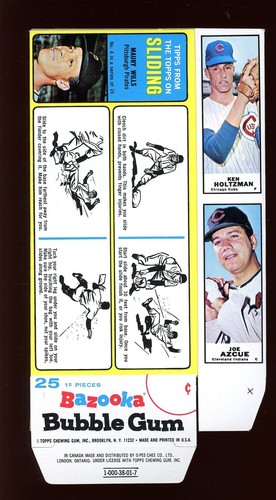 1968 Bazooka Uncut Box Baseball Conigliaro White Wills Holtzman (bez górnej zakładki) - Zdjęcie 2 z 2