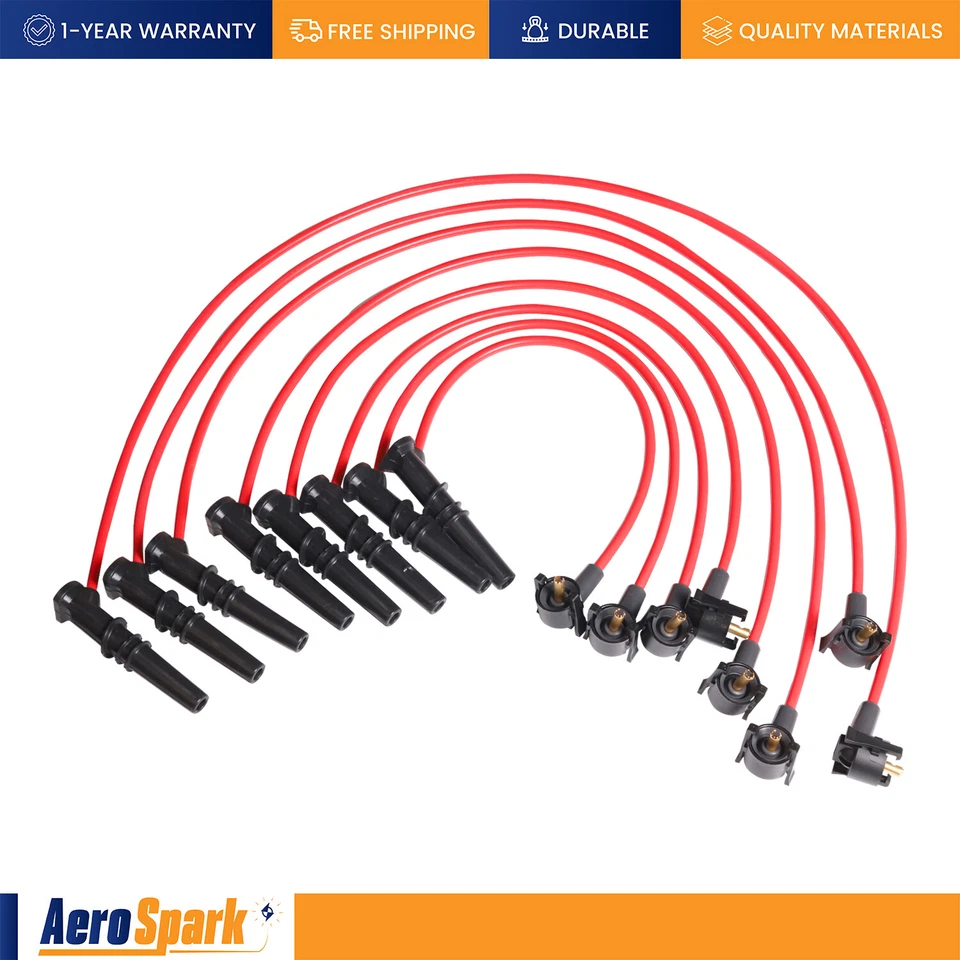 2PC Ignition Coil & Wireset & 8PC Motorcraft Spark Plug for Ford Mustang F-150 - Image 2 of 4