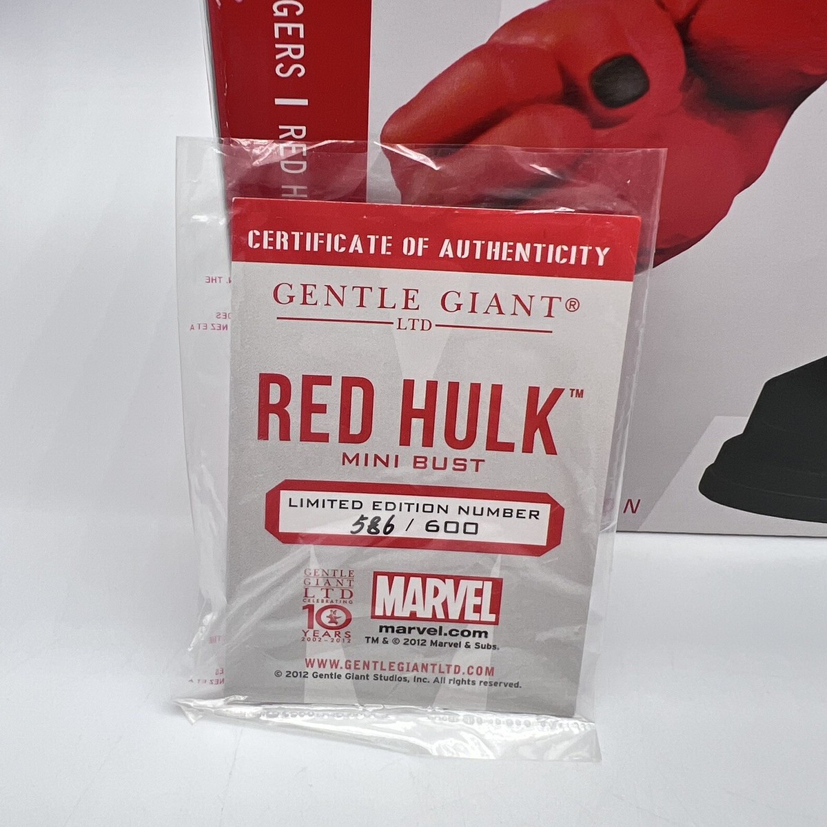 Marvel Red Hulk Bust Figure Gentle Giant Limited Edition 586 Marvel Red Hulk Bust Figure Gentle Giant Limited Edition 586