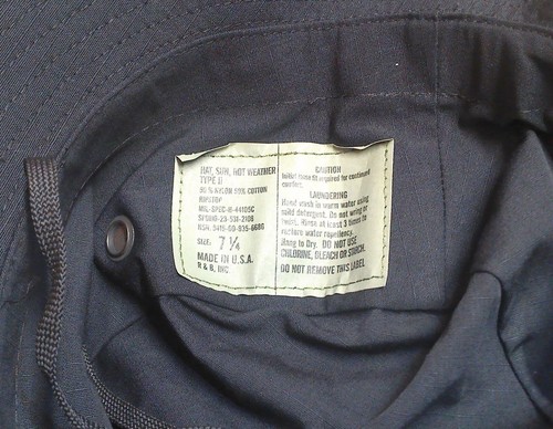 USGI Black Hot Weather Type II Ripstop Jungle Boonie Sun Hat Cap All Sizes - Picture 10 of 17