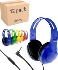 Bulk Headphones for Classroom with Microphone, Heavy-Duty 12 Pack Mixed Color