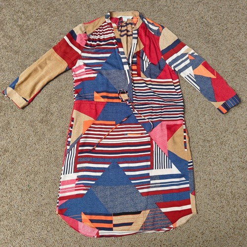 Diane Von Furstenberg Womens Size 4 Multi-Color Geometric Silk Blend Mini Dress - Picture 2 of 14