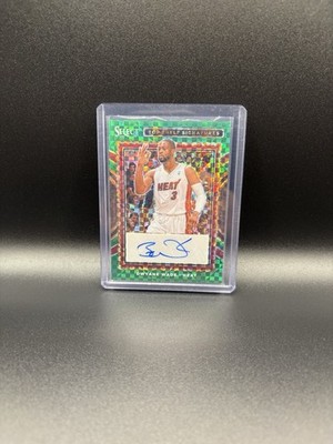 2024-2025 Select Top Shelf Signatures Dwyane Wade Jersey Match 3/5 Green Prizm