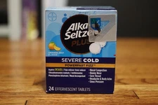 Alka-Seltzer Plus Severe Cold PowerFast Fizz Orange Zest Tablets, 24ct exp 02/26