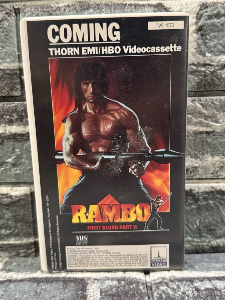 Rare HTF First Blood (VHS) Thorn EMI 1982 Rambo Sly Stallone Big Box Clamshell - Image 3 of 4