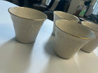 SET of 4 Lenox Ivory/Gold 4" CACHEPOTS FLOWER POTS PLANTERS Embossed Leaves MINT — photo 6
