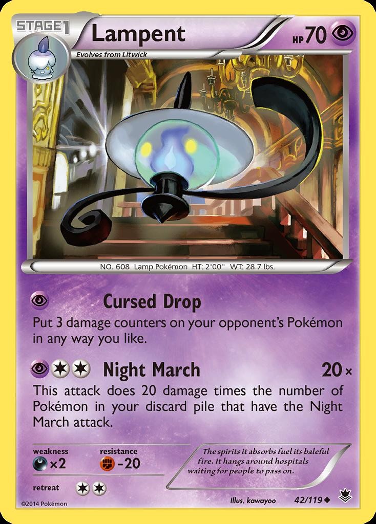 Pokemon Lampent (42/140) Phantom Forces LP