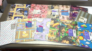 Gift Wrapping Paper Lot of 11  Wedding -Baby Shower -Floral -Harry Potter -Kids