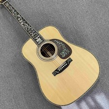 41 inch Solid Spruce Acoustic Guitar Ebony fingerboard Abalone Flower Inlays