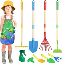 Kids Gardening Tools Set, 22 Pcs Metal Garden Tools with Apron, Outdoor Fun