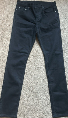 Ksubi Men's Black Skinny Denim Jeans Button Fly 5-Pocket Logo Accents