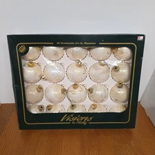 Visions By Holly 20 White Marble Glass Ornaments 2 5/8 Inch Diameter Kmart