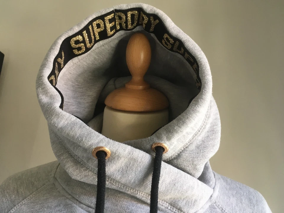 Sweat à capuche Superdry gris et doré T: S - Photo 2/4