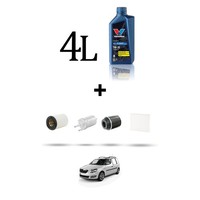 Hoffcar Wartungsset 4 Filter Und 4L ÖL FüR Skoda Praktik 1.2 Tsi 63Kw Ab 2010