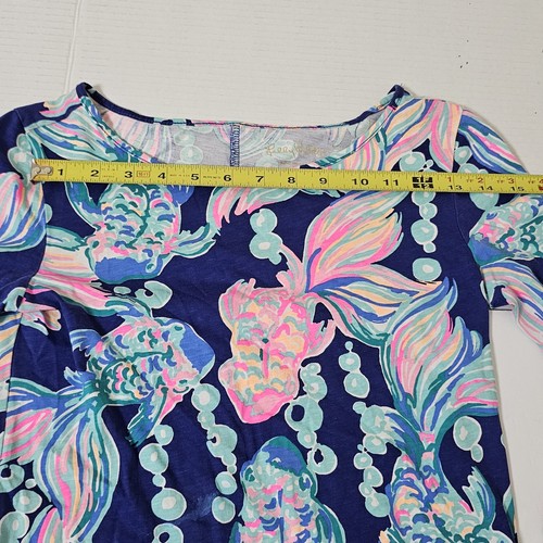Lilly Pulitzer Marlowe Kleid Going Coastal True Blue Fisch U-Boot-Ausschnitt Damen Gr. Xxs - Bild 5 von 8