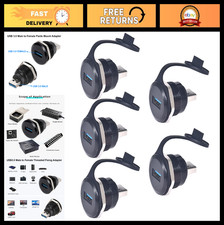 5PCS USB 3.0 Adapter Male to Female Converter Extender, Panel Mount Connector fo