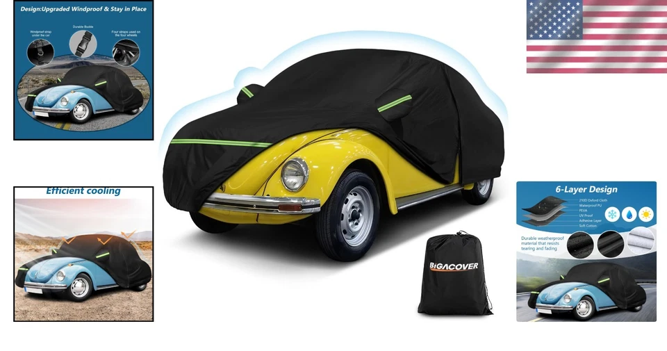Custom Fit Waterproof Car Cover for 1960-1980 Volkswagen Beetle - Heavy Duty - Изображение 2 из 4