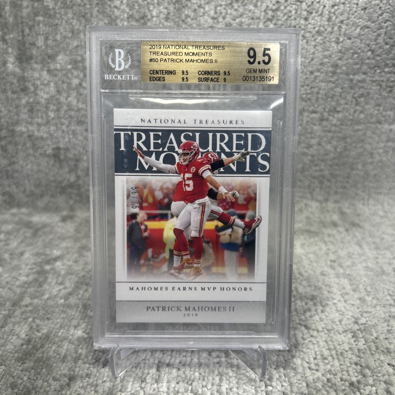 2019 National Treasures Patrick Mahomes /75 Treasured Moments #50 BGS 9.5
