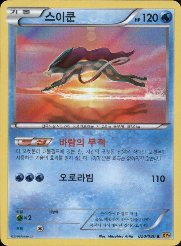 Suicune 020/080 XY9 Rage of the Broken Heavens Holo Rare Korean NM