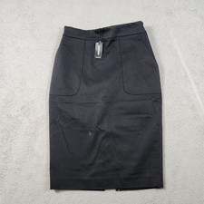 Express High Waisted Pencil Skirt Womens size 2 Black Front Pocker Career