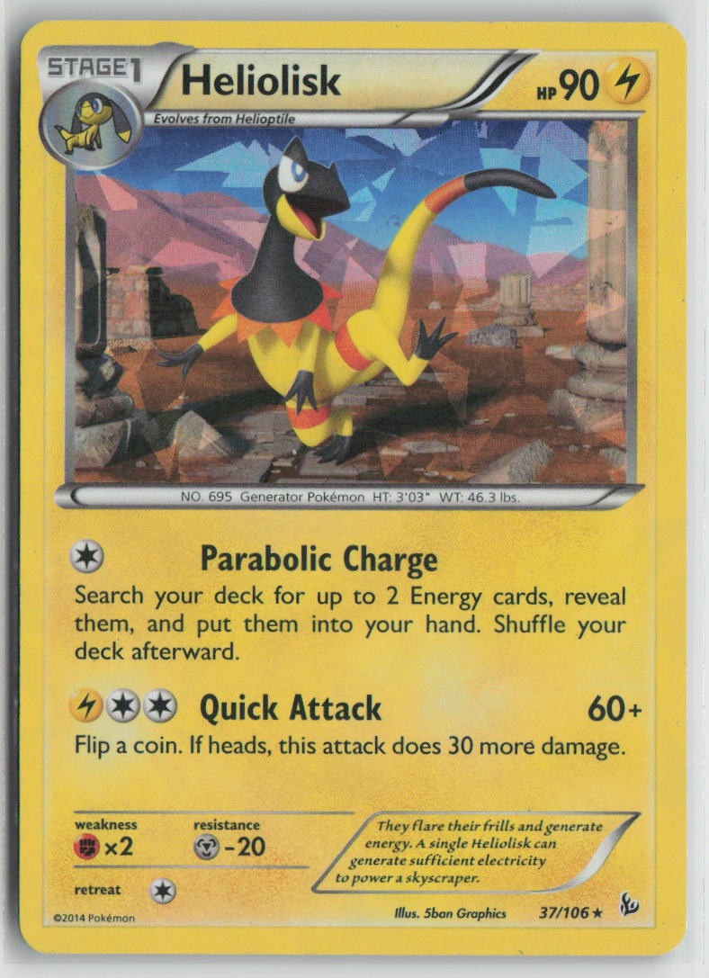 Heliolisk (XY Flashfire) 37/106 Holo Rare Deck Exclusives Pokemon MP