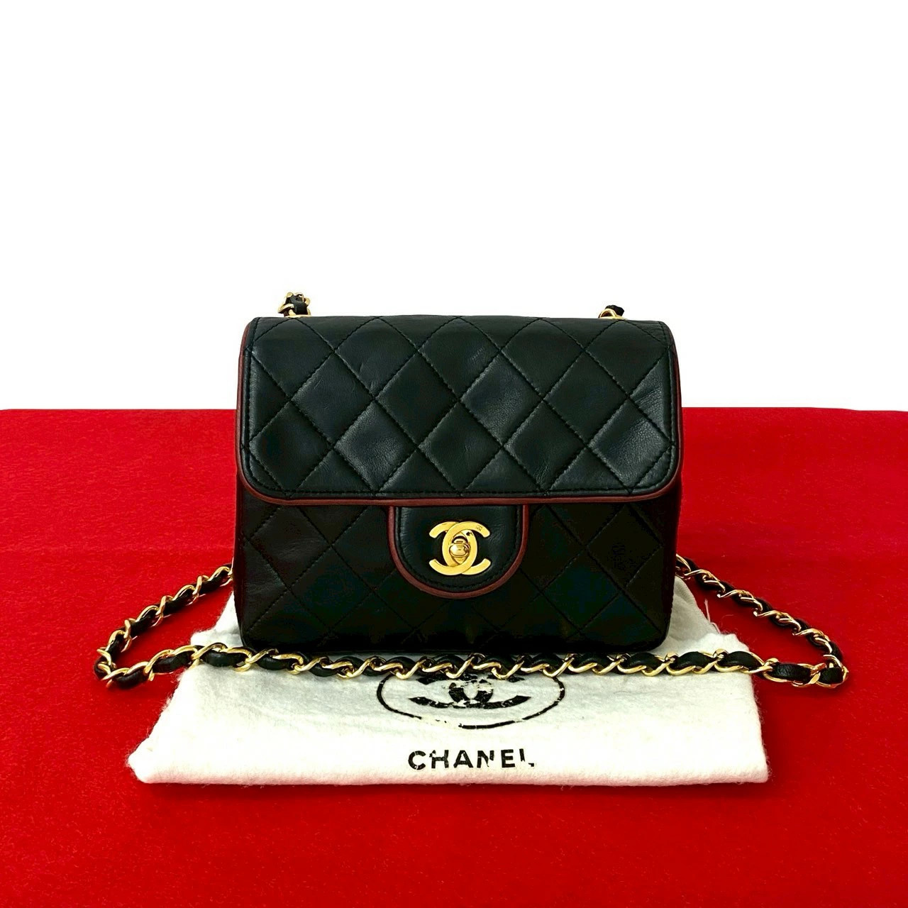Chanel 1st Matelasse Coco Lambskin Leather Chain Shoulder Bag Black 741-3