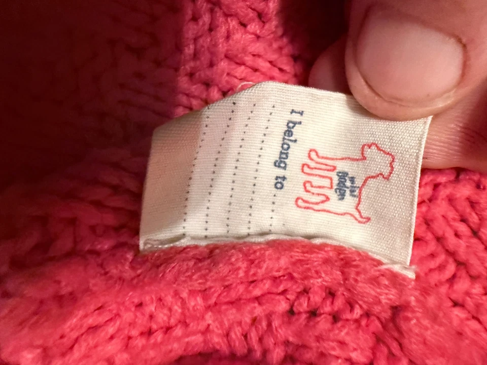 Мини Boden коренастый свитер девочек 8-10 YRED кабель трикотажа 3 кнопки кардиган E5 - Изображение 3 из 4