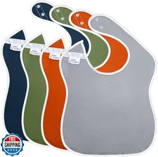 Toppy Toddler Large Waterproof Toddler Bibs with Snap Buttons - Outdoor Color