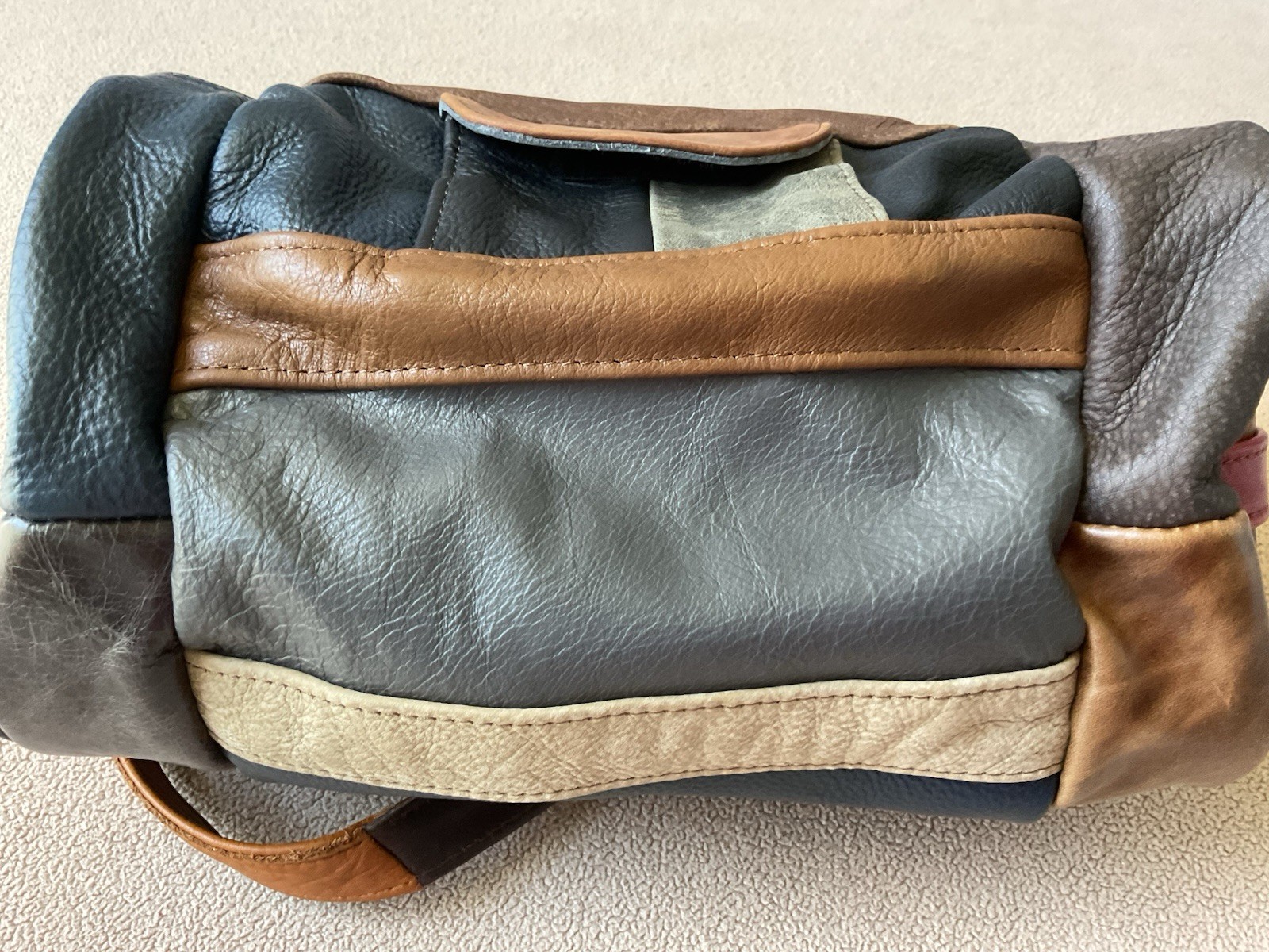 Hand Crafted From Mexico Patchwork 100% Leather D… - image 9