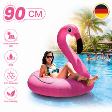 Aufblasbar Flamingo Schwimmtier mit Lichtern Solar LED f&uuml;r Strand Schwimmbad