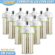 10Pack -200 Watt LED Corn Light Bulb Commercial Industrial Open Fixture Lamp E39