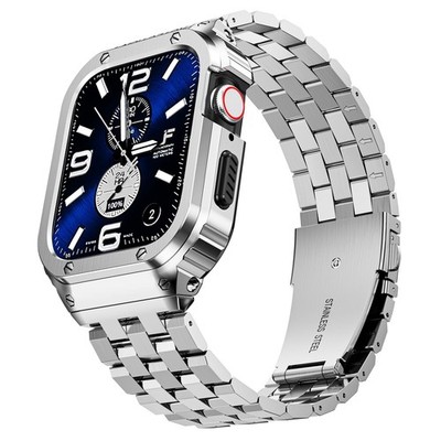 Apple Watch 46mm Series 11/10 Band Stainless Steel Case Silver SUPLINK Bands
