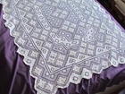 Italian Tuscan Filet Lace  Tablecloth  Cream 46"x60" Vintage