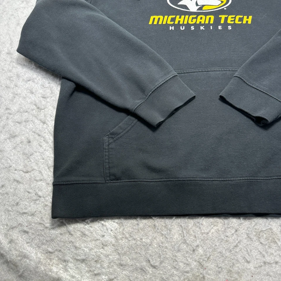 Fanatics Michigan Tech Huskies Hoodie Sweatshirt Black Fleece Mens Size XL - Image 2 of 4