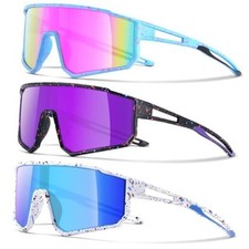 3PACK Kids Sunglasses for 6-14 Boys 3pcs-blue Pink black Purple white Blue-k05