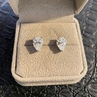 UGL Certified Pear Lab Grown Diamond Stud Earrings For Gift 14k White Gold #261 — photo 1