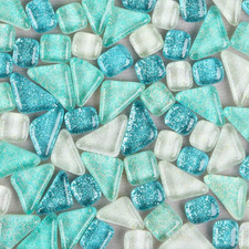 200G Mixed Color Mosaic Tiles Shine Crystal Mosaic Pieces Stained Glass Bulk Ass