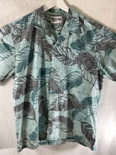 Vintage Howie hawaiian shirt Medium Green Floral CasualbizCotton Free Shipping