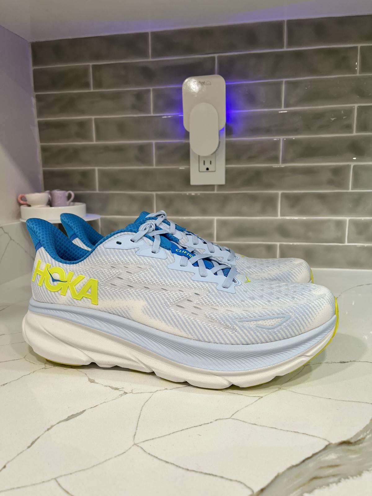 Hoka Clifton 9 Running Shoes. Men’s Size 11.5D  Color Ice Water 