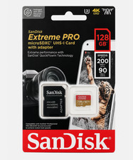 SanDisk Extreme PRO 128GB UHS-I U3 microSDXC High Speed Memory Card with Adapter