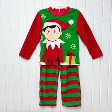 Elf on the Shelf Christmas Kids Pajamas Red and Green Pjs Size 4T