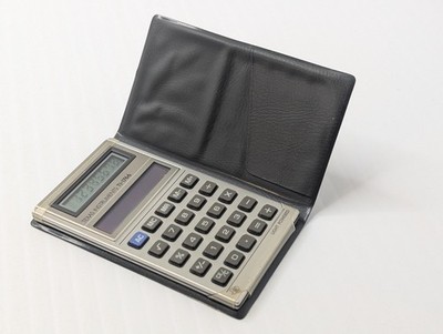 Vintage Texas Instruments TI-1766 Solar Calculator With Case TESTED WORKS