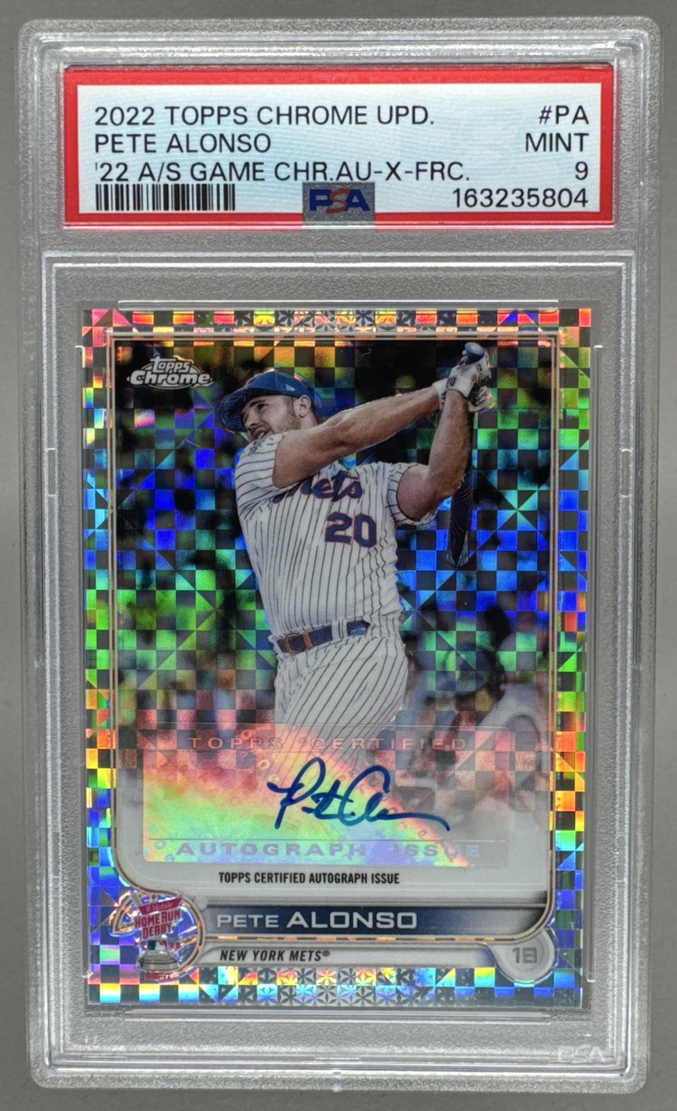 5804 Pete Alonso 2022 Topps Chrome Update #ASGA-PA X-Fractor Auto /125 PSA 9